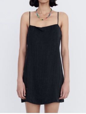 NEW Zara Black Slip Mini Dress Size Small